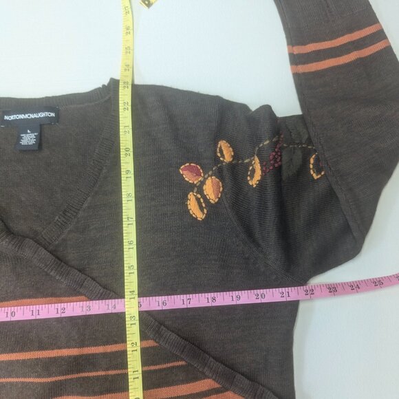 Norton McNaughton Size Large Brown Fall Sweater - Picture 7 of 9